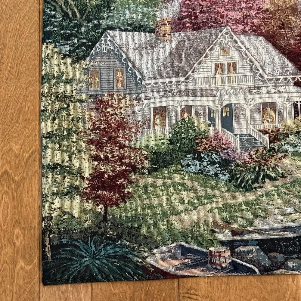 Autumn Tranquility Tapestry Wall Hanging Scripture –Nicky Boehme – 36x26 Vintage